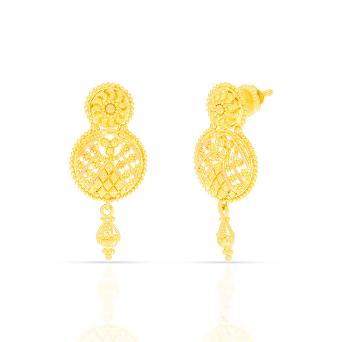 Gleaming Tassels Gold Dangler Earrings