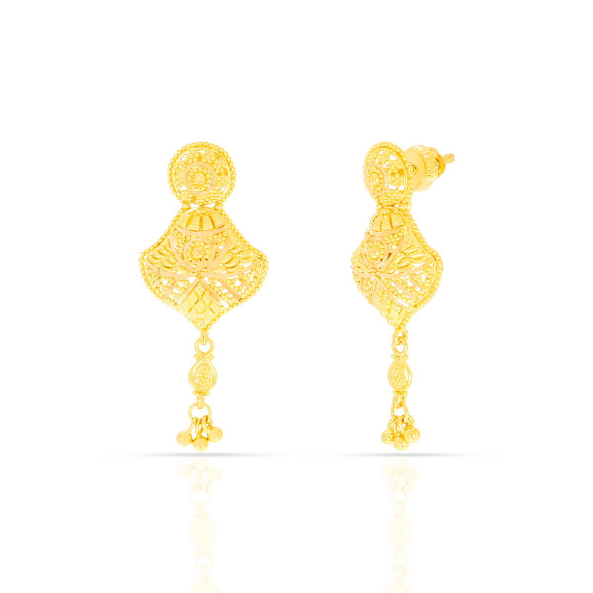 Radiant Cascade Gold Dangler Earrings with Free Gold Coin