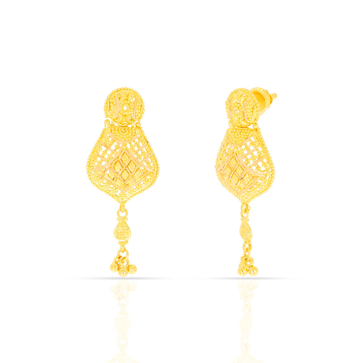 Ethereal Gold Drops Dangler Earrings with Free Gold Coin