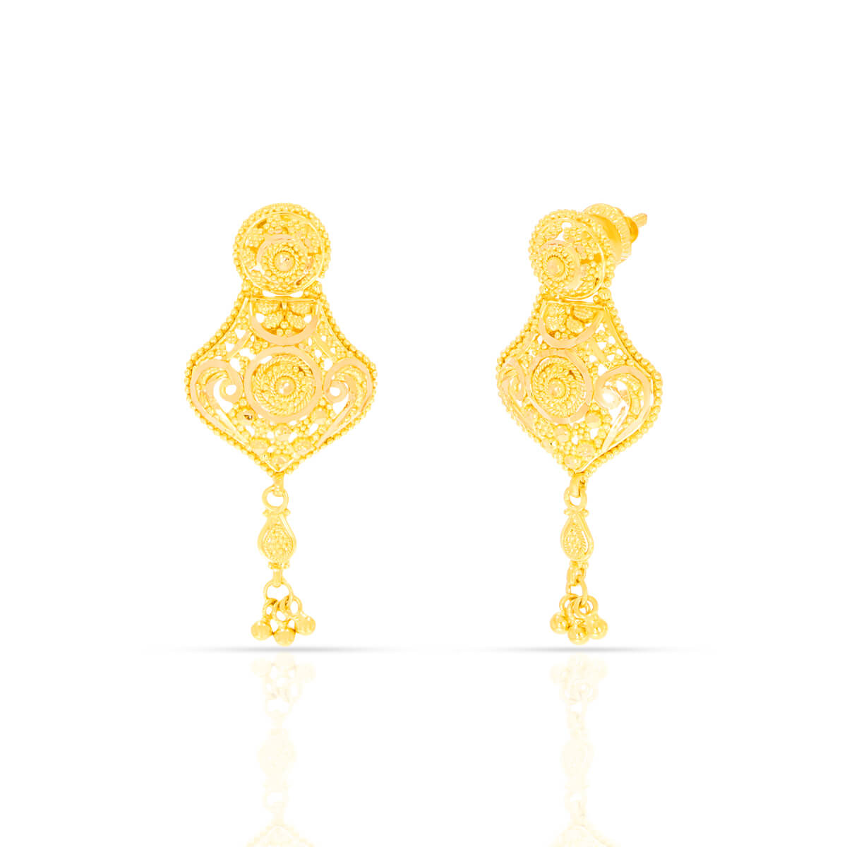 Glamorous Gold Tassels Dangler Earrings with Free Gold Coin