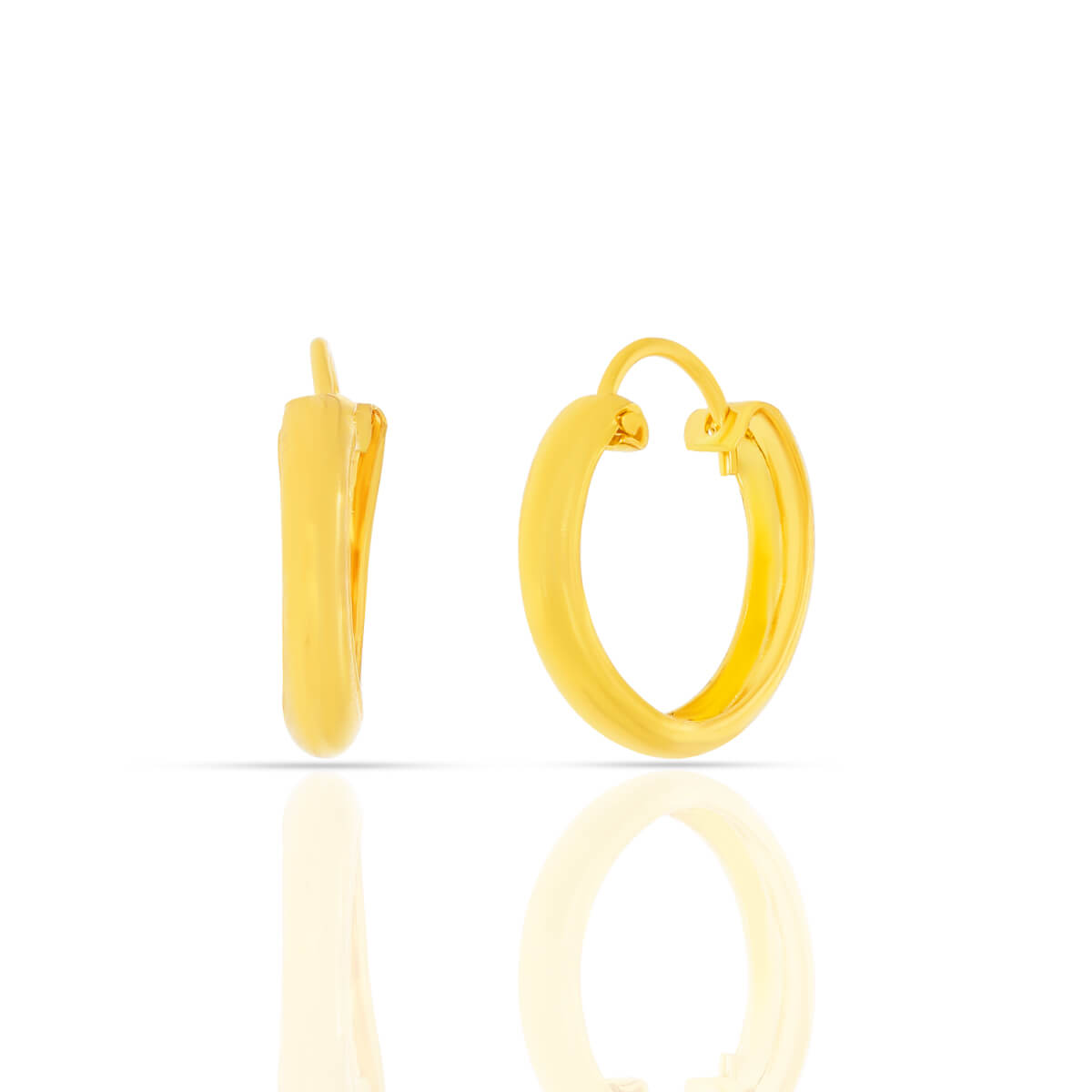 Classic Gold Hoop Earrings with Free Gold Coin