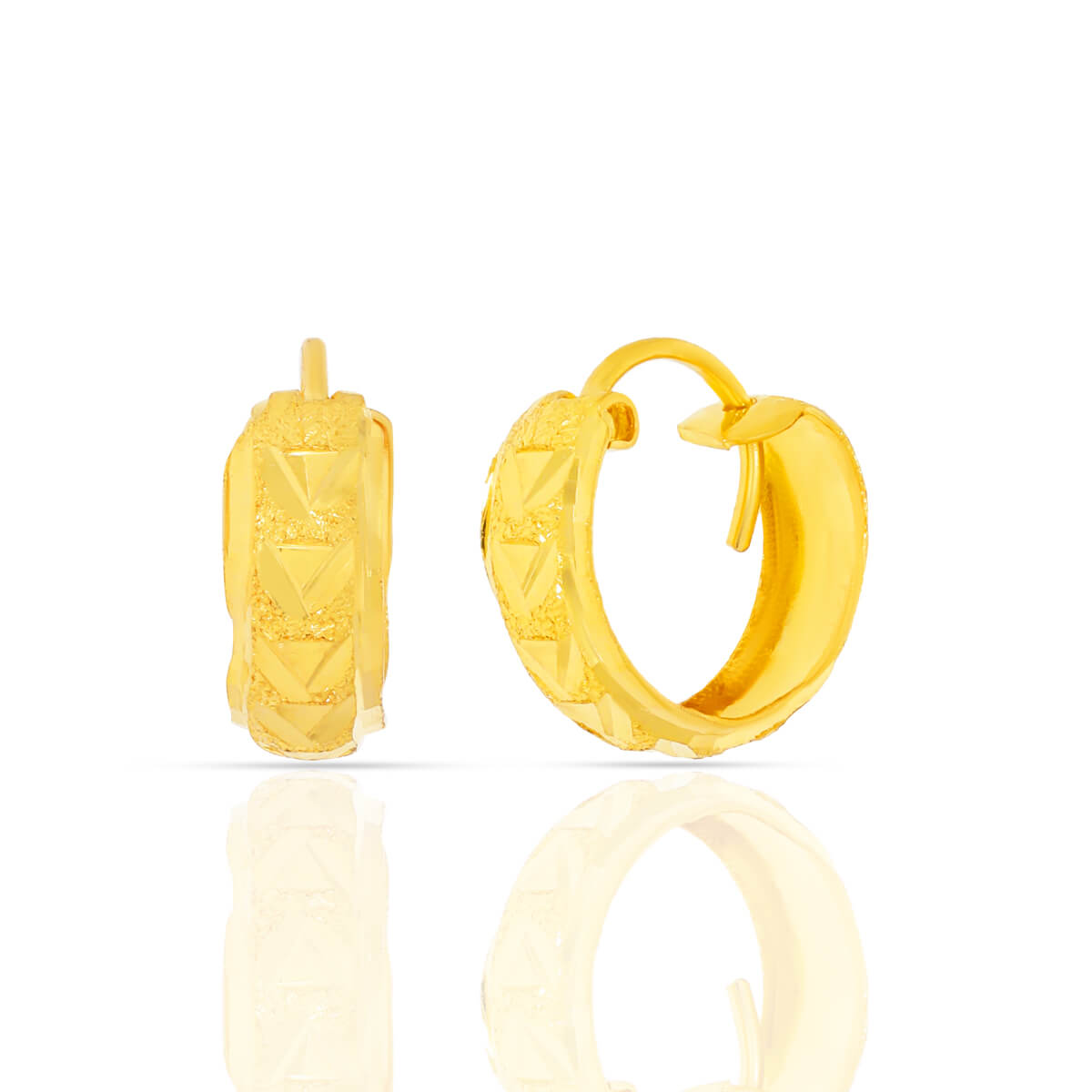 Timeless Gold Hoops Earrings with Free Gold Coin