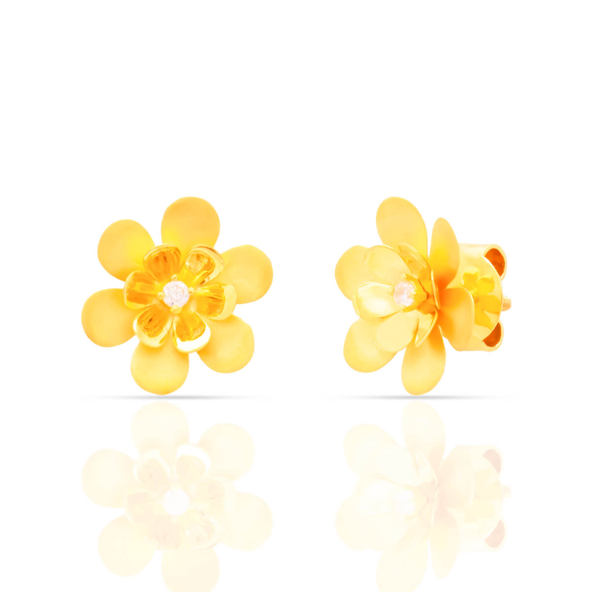 Enchanted Garden Gold Studs Earrings with Free Gold Coin