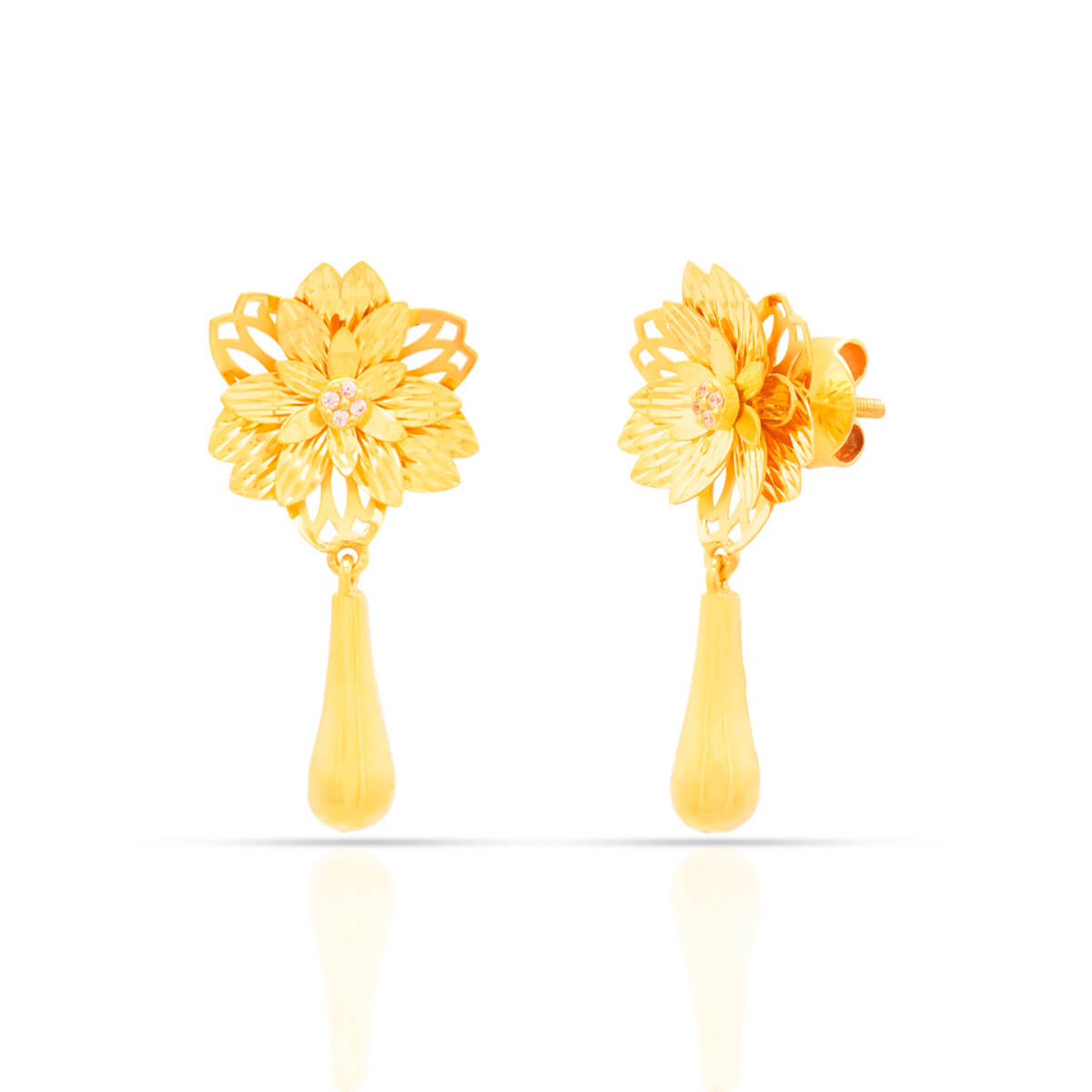 Bloom Hanging Gold Earrings with Free Gold Coin