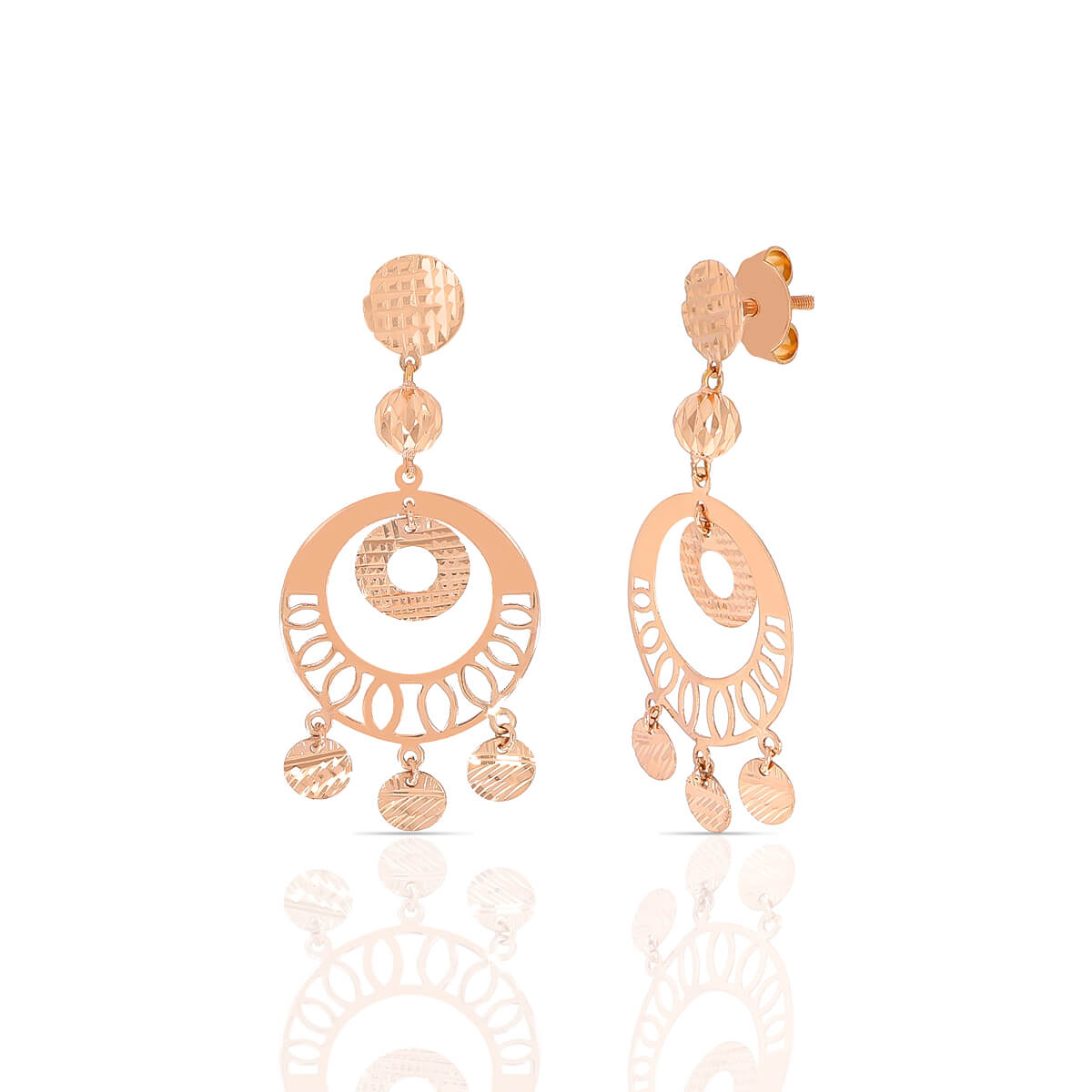 Classic Rose Chandbalis Earrings with Free Gold Coin