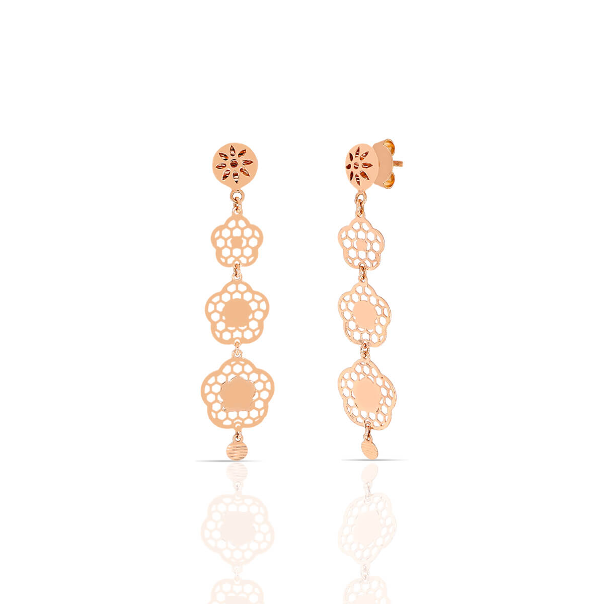 Blush Bloom Pink Gold Earrings with Free Gold Coin