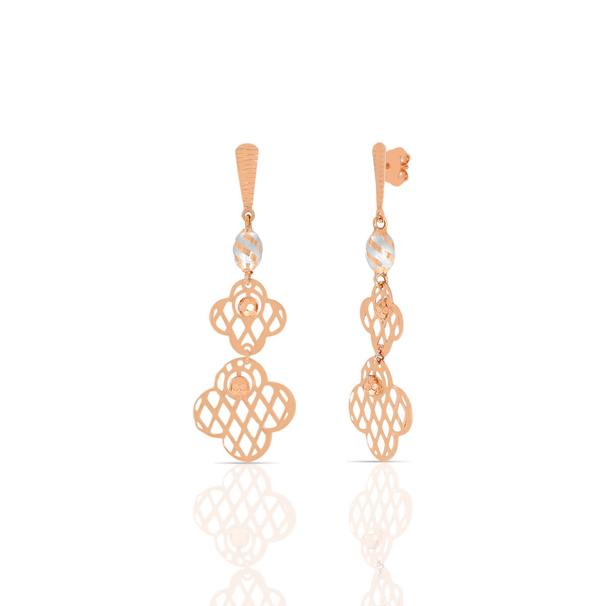 Enchanting Rose Gold Elegance Dangle Earrings with Free Gold Coin