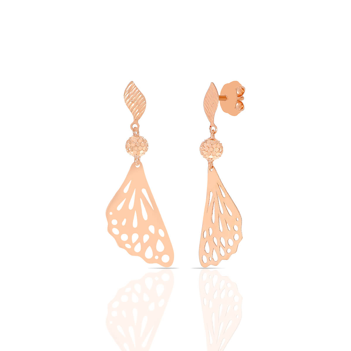 Fluttering Half Butterfly Wings Earrings with Free Gold Coin