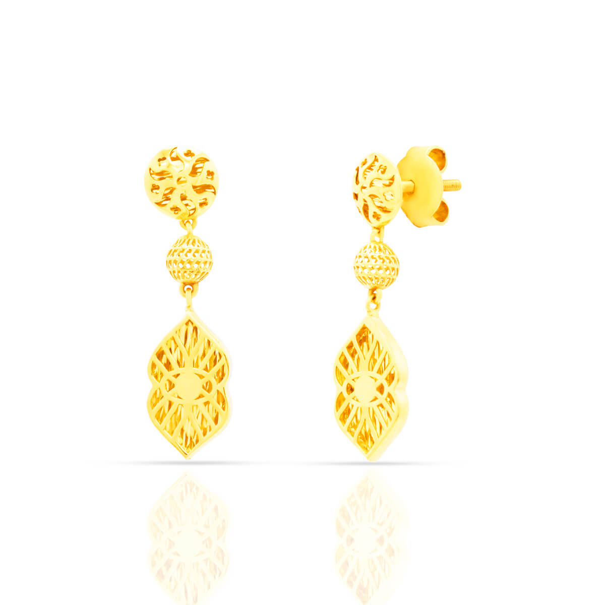 Petite Petal Dangles Earrings with Free Gold Coin