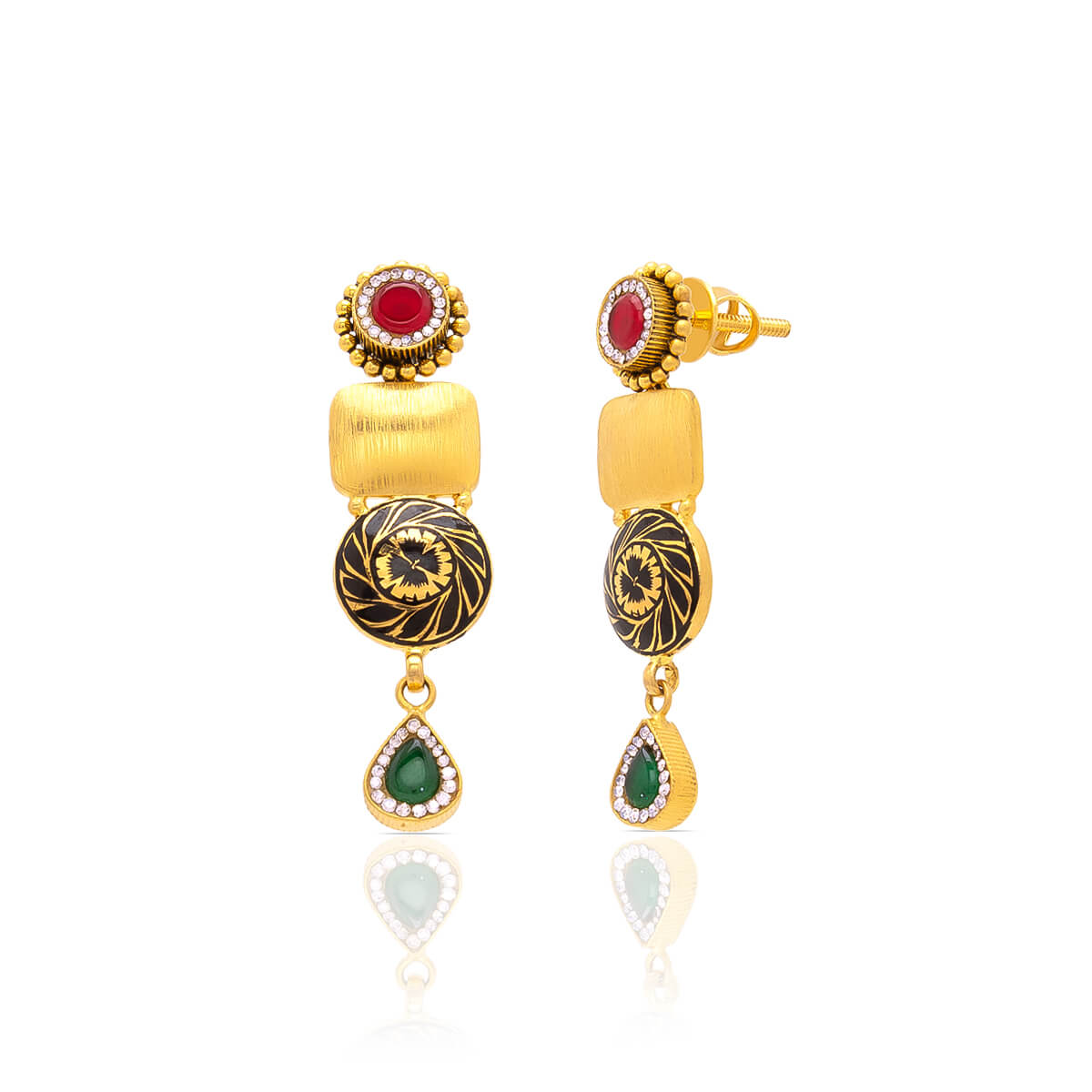 Stylish Swing Gold Dangler Earrings