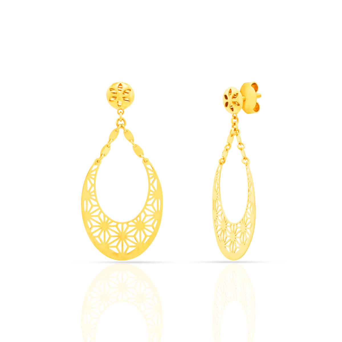 Millie Cutout Gold Dangler Earring with Free Gold Coin