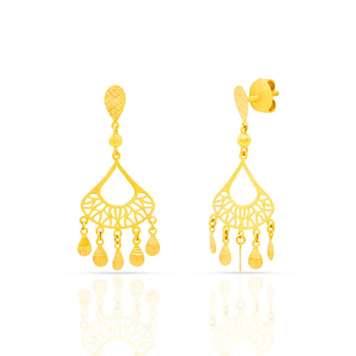 Sunshine Cascade Gold Dangle Earrings with Free Gold Coin