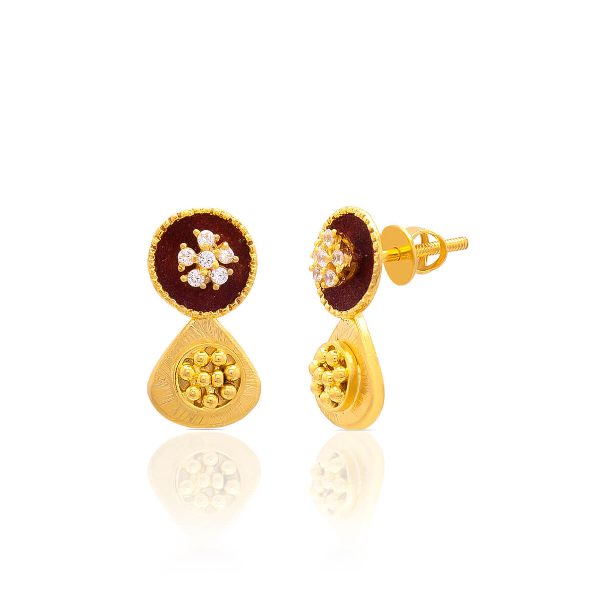 Gold Earring with Free Gold Coin