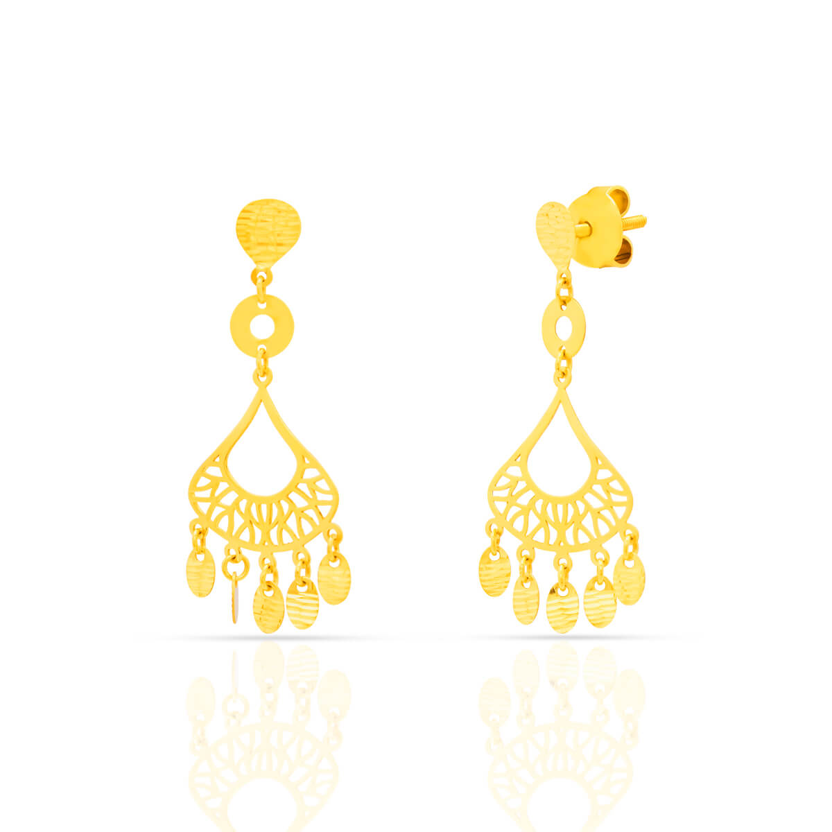 Elegant Hanging Gold Earrings