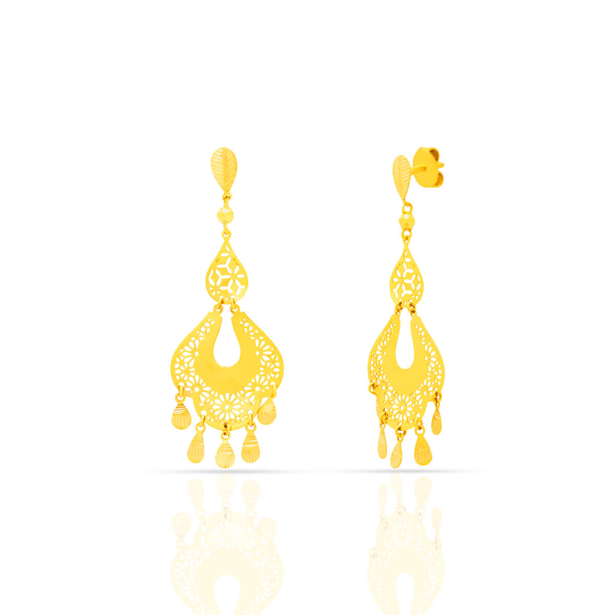 Chic Dangling Gold Dangler Earrings with Free Gold Coin