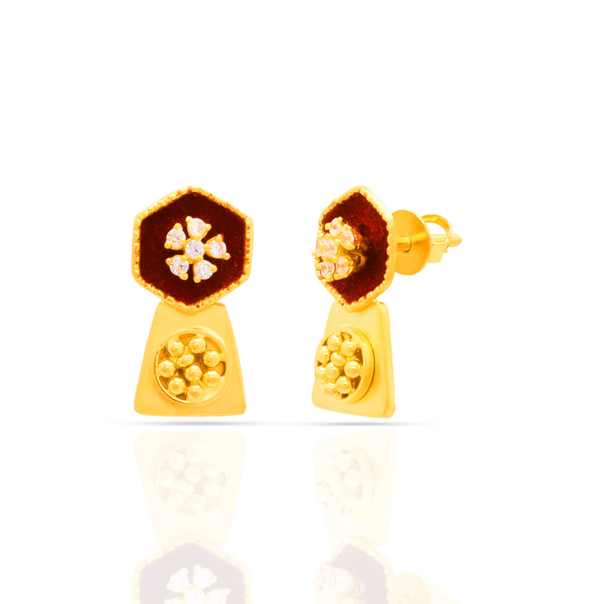 Gold Earring with Free Gold Coin