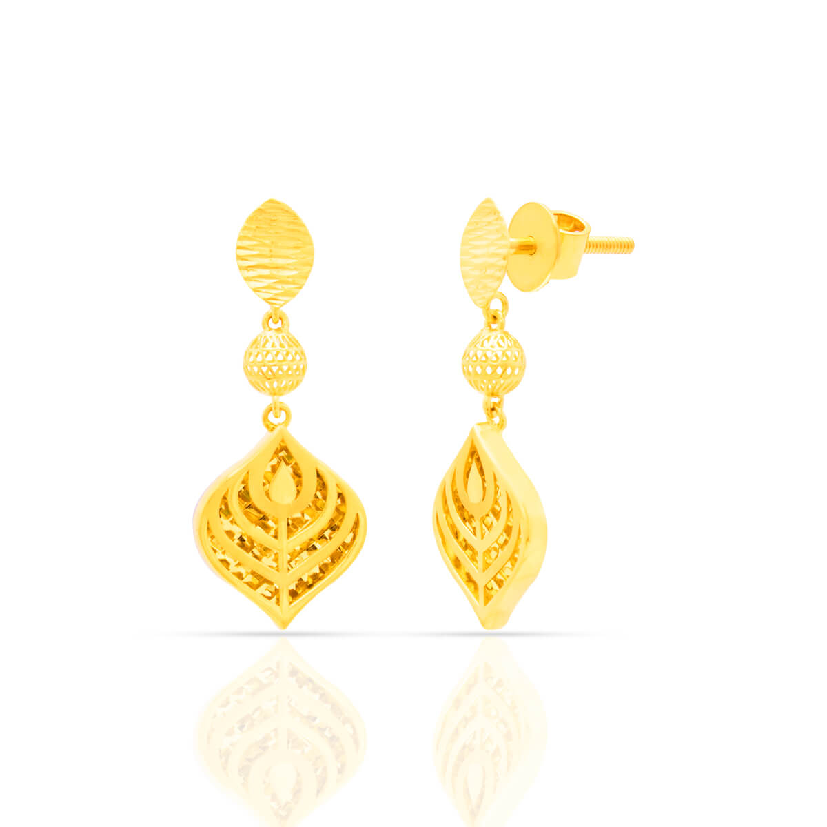 Subtle Bloom Dangle Earrings with Free Gold Coin