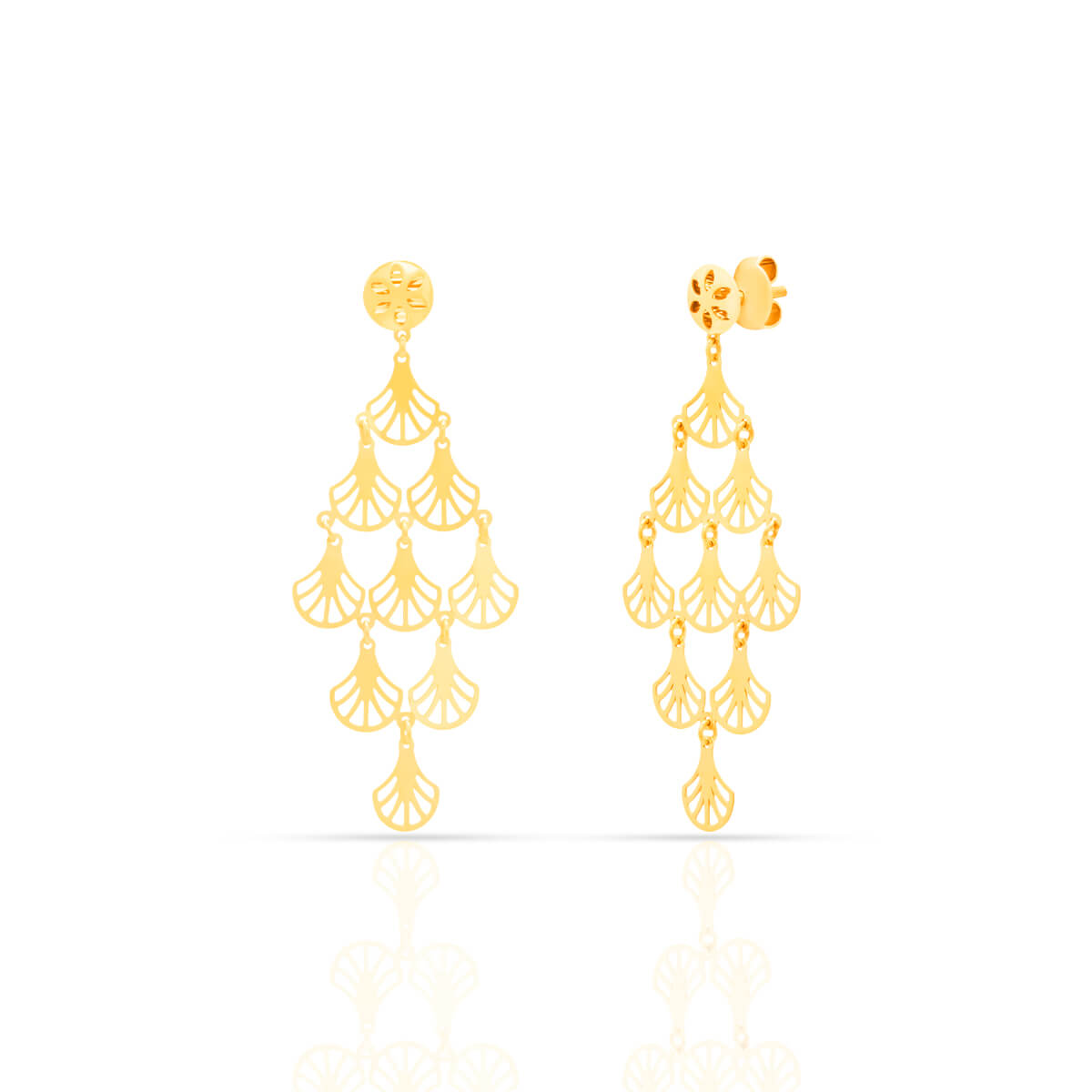 Charming Cascades Gold Dangler Earrings