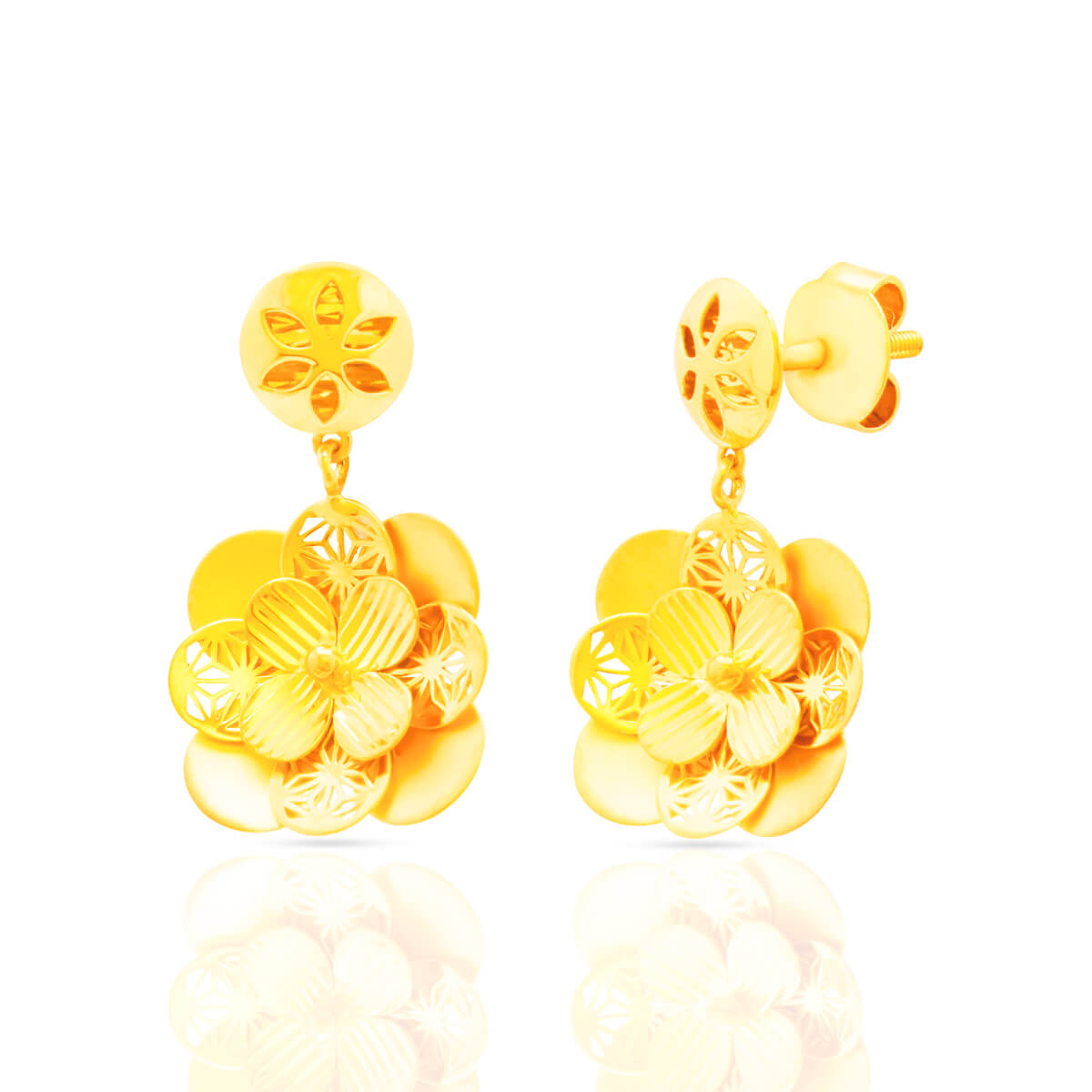 Gilded Glamour Gold Dangler Earrings with Free Gold Coin