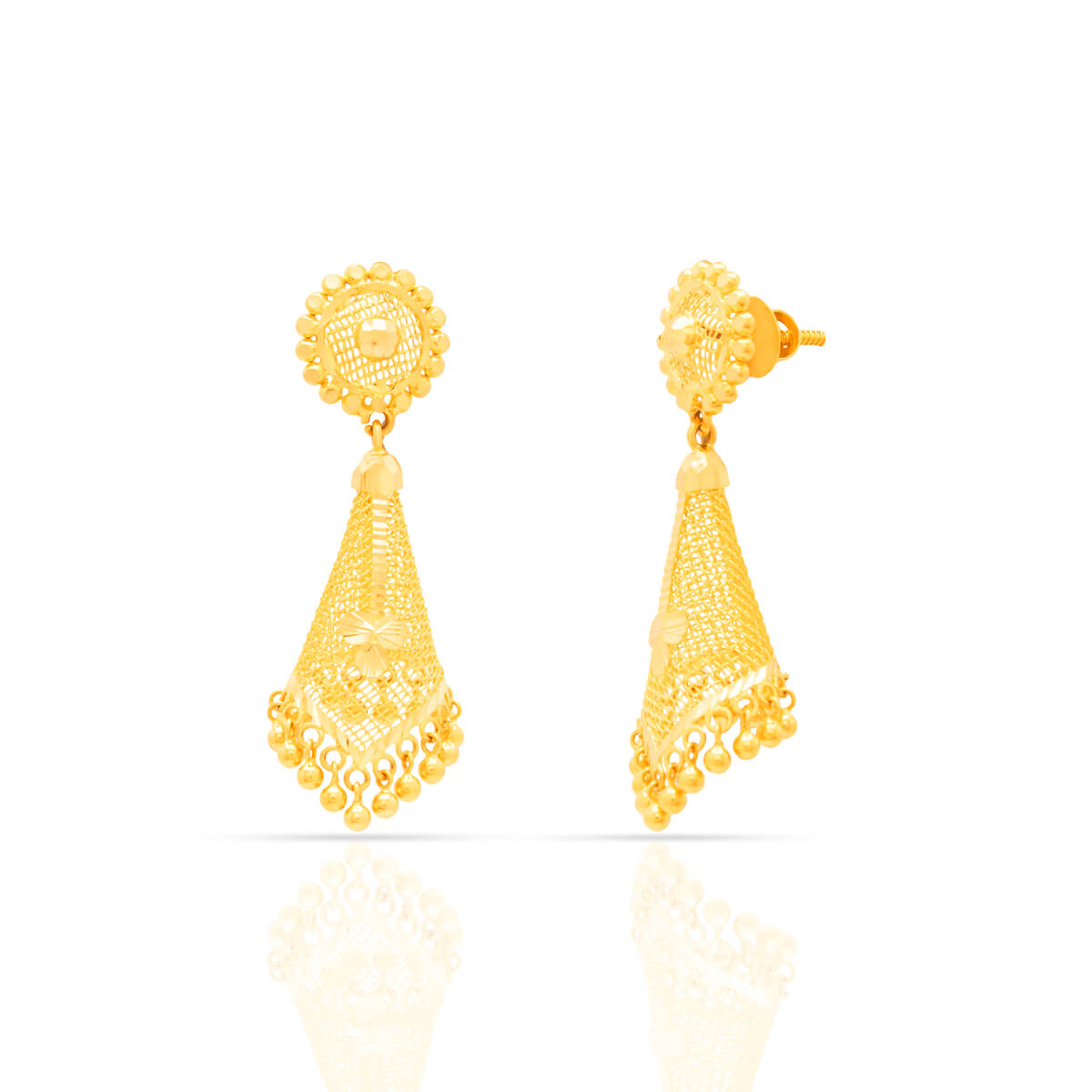 Classic Splendor Indian Gold Jhumka Earrings with Free Gold Coin