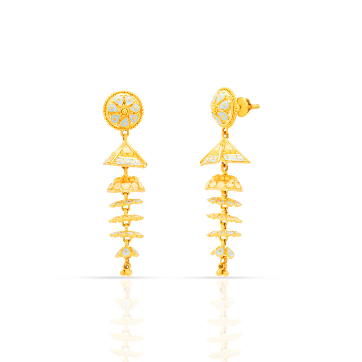 Graceful Tradition Indian Gold Jhumka Earrings