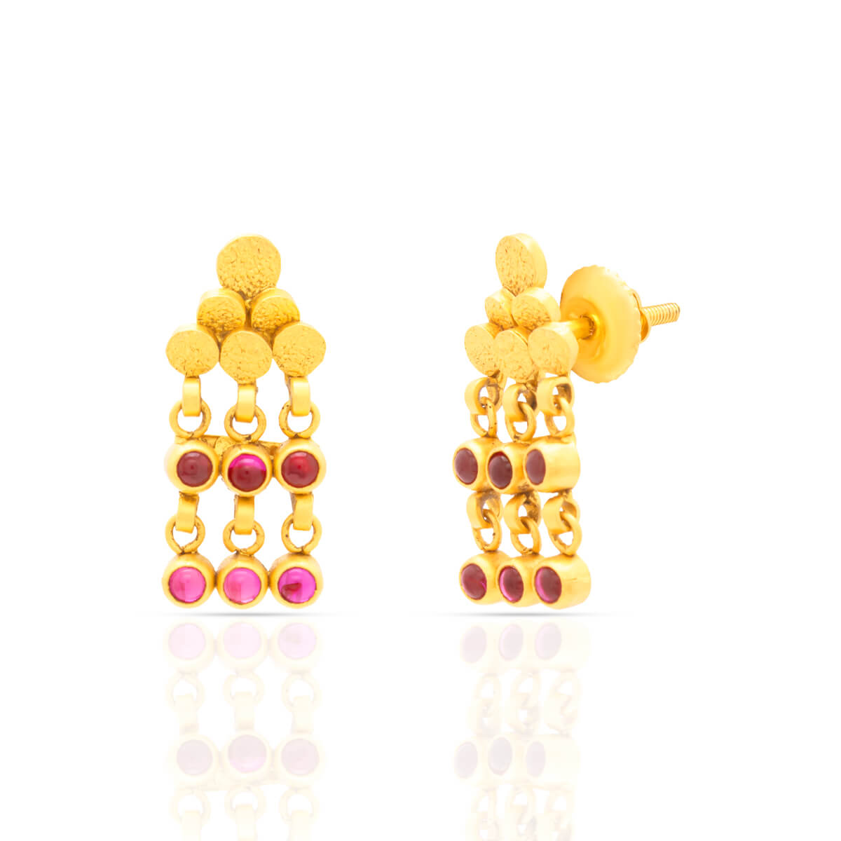 Glamorous Gold Tassels Dangler Earrings with Free Gold Coin