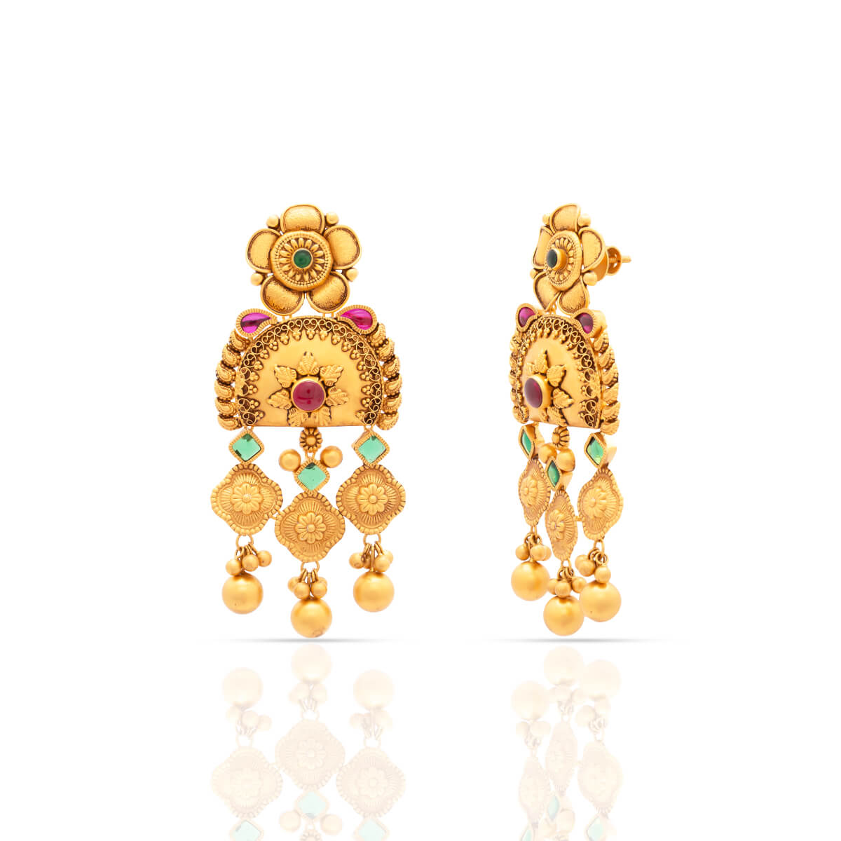 Luxury in Gold Dangler Earrings