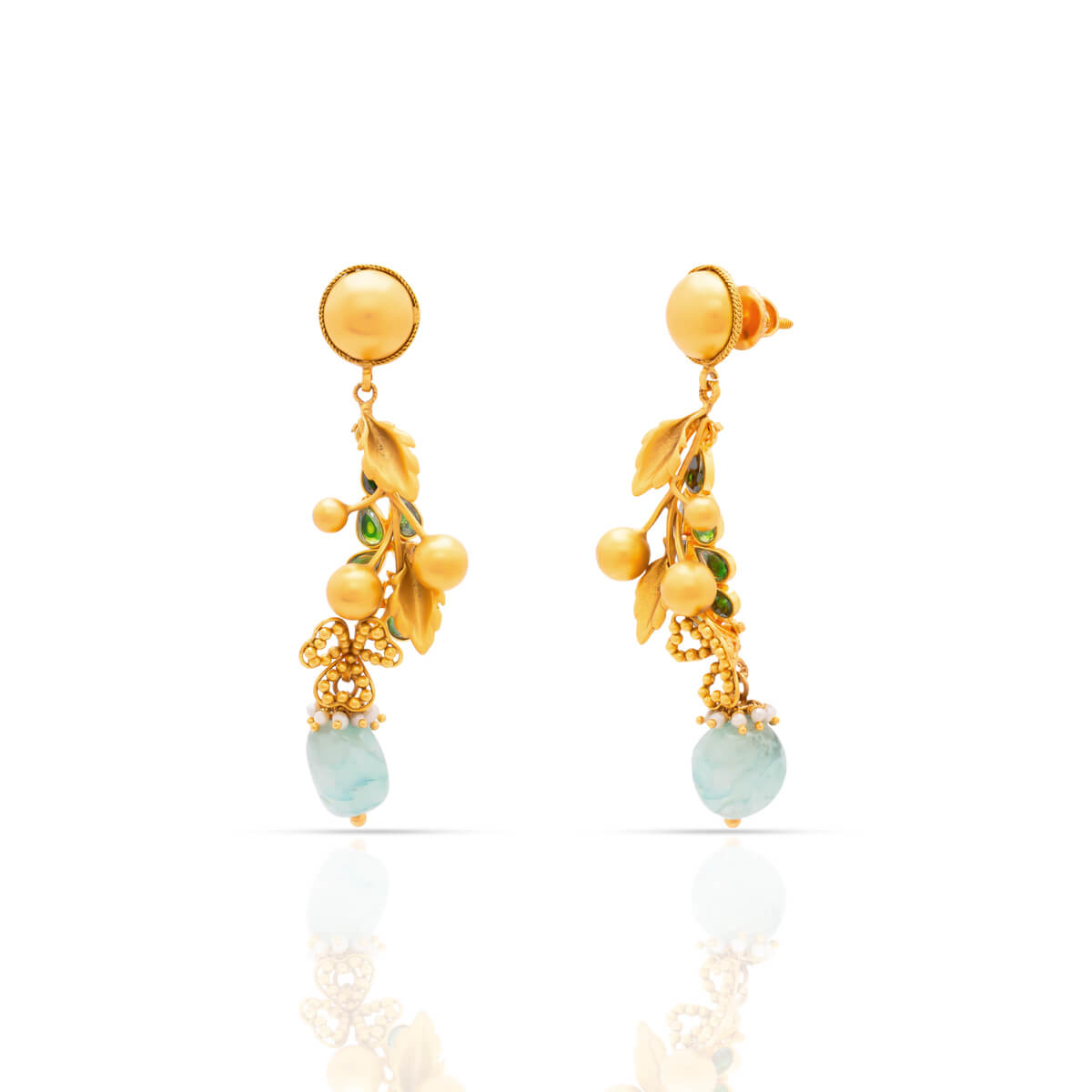 Golden Elegance Unleashed Dangler Earrings with Free Gold Coin