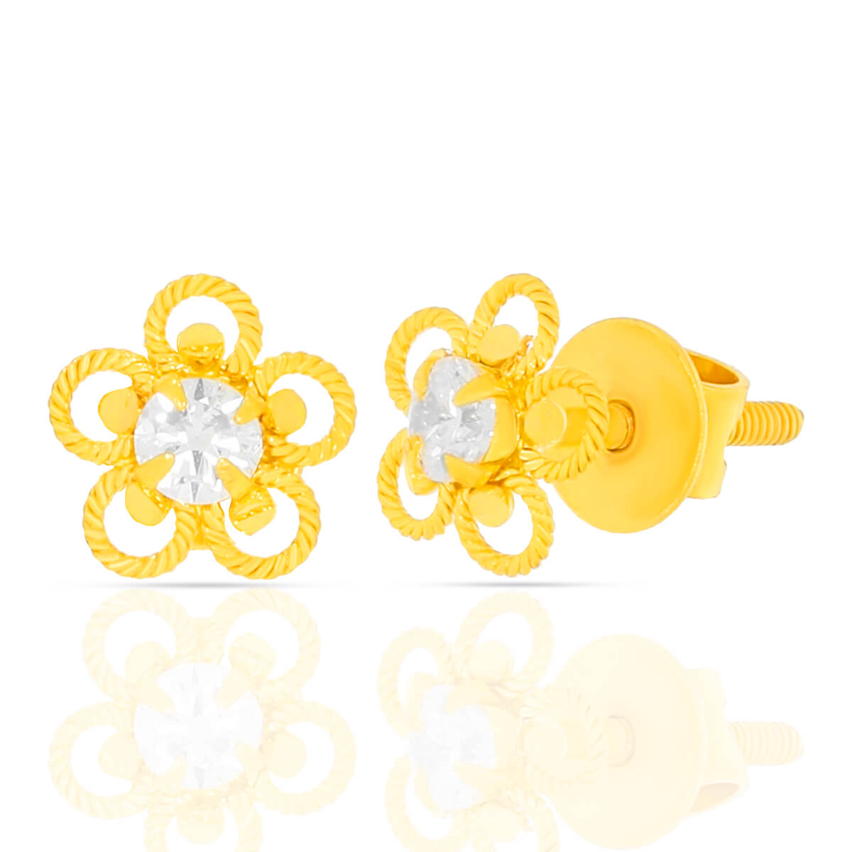 Sweet CZ 22kt Gold Kids Earrings