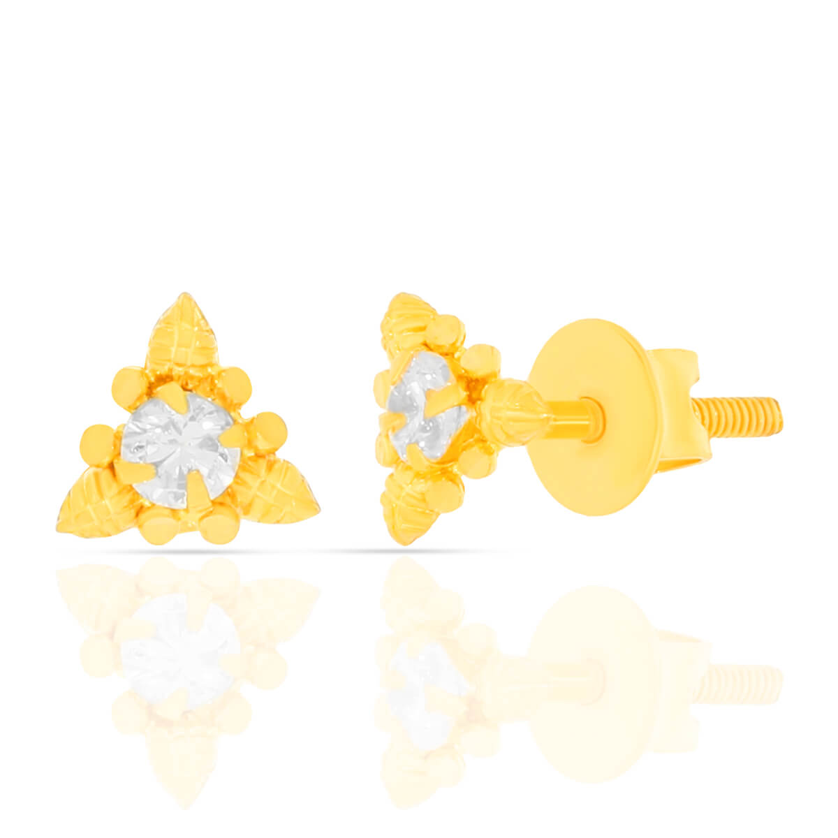 Tiny Gold CZ Sparkle Earrings with Free Gold Coin