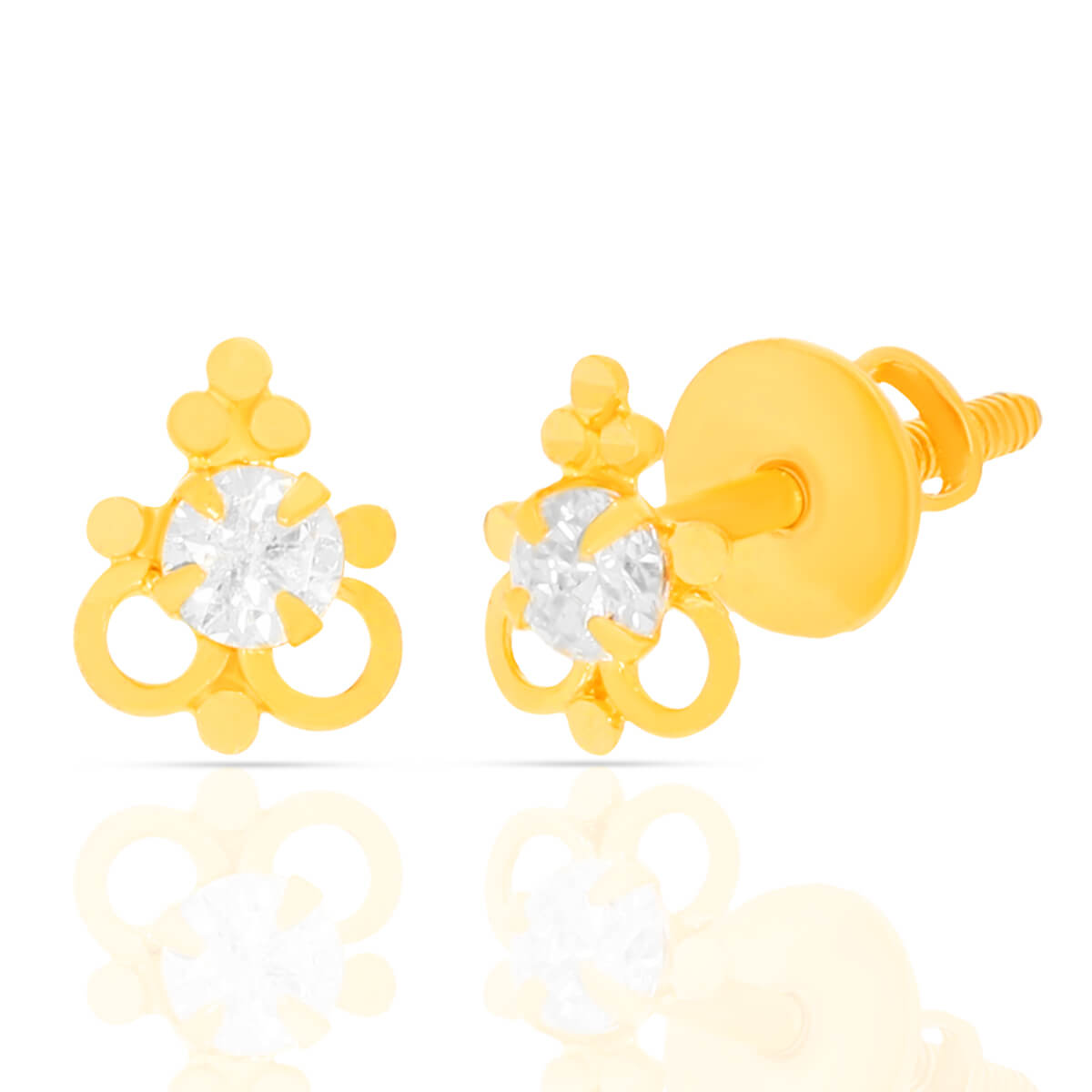 Minimalist Gold CZ Studs with Free Gold Coin