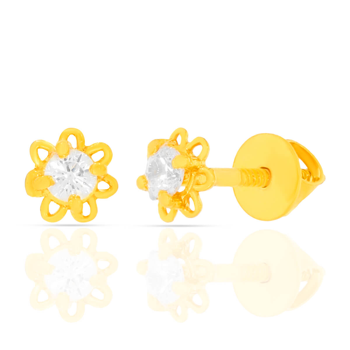 Sophisticated Gold CZ Single Earrings with Free Gold Coin