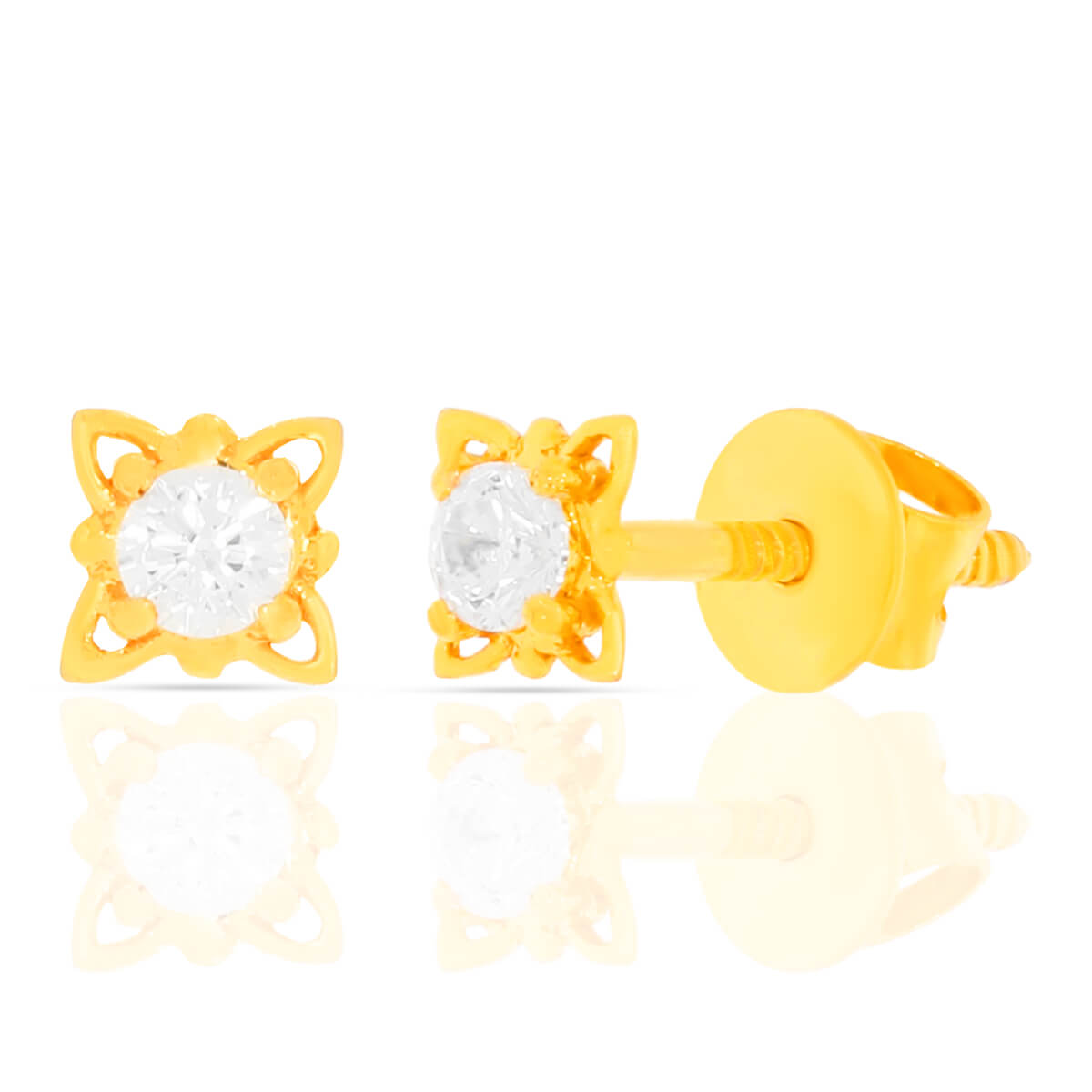 Sophisticated Single CZ Gold Studs