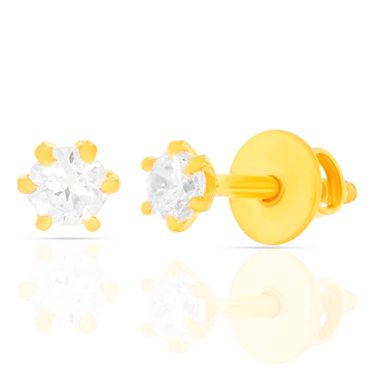 Radiant Gold CZ Single Earrings