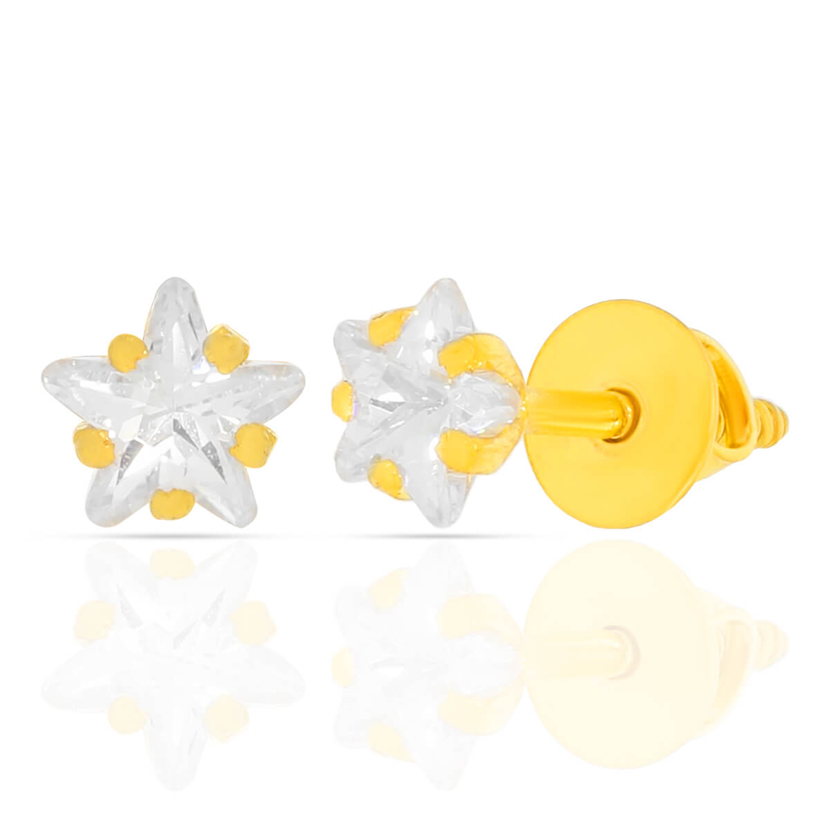 Tiny CZ Sparkle 22kt Gold Earrings