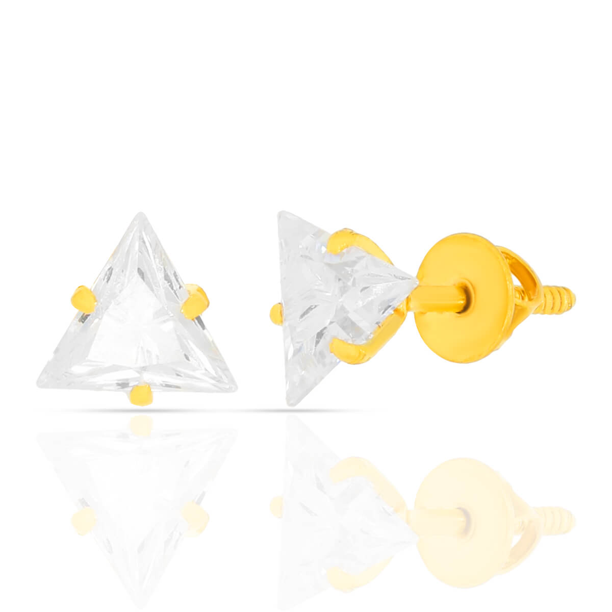 Dainty CZ 22kt Gold Earrings for Girls