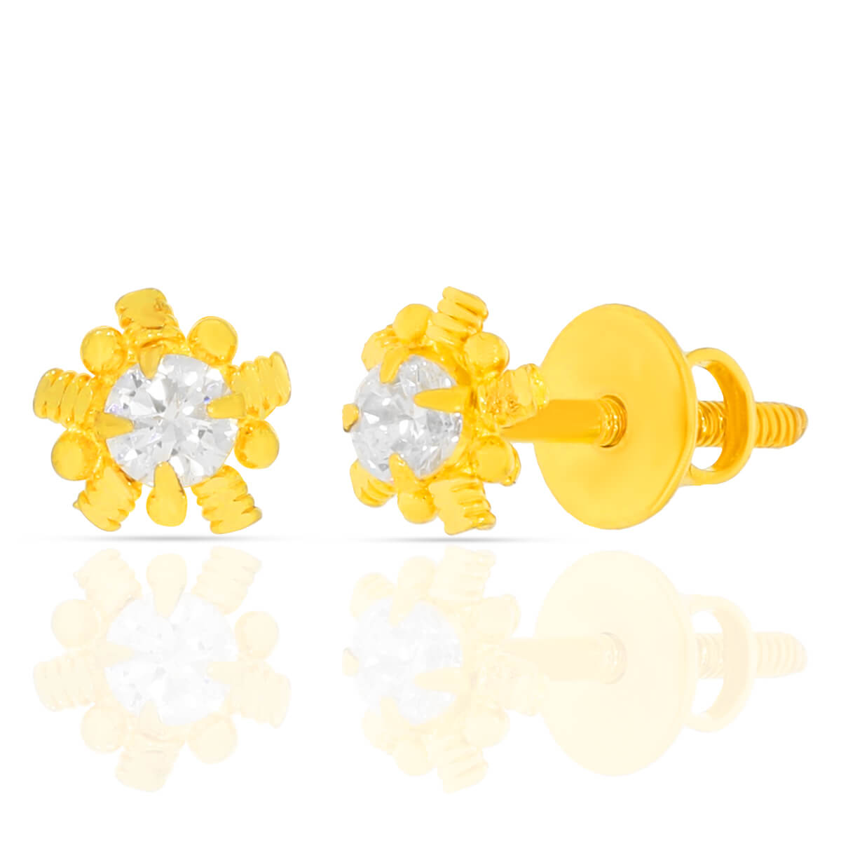 Modern Gold CZ Single Earrings with Free Gold Coin