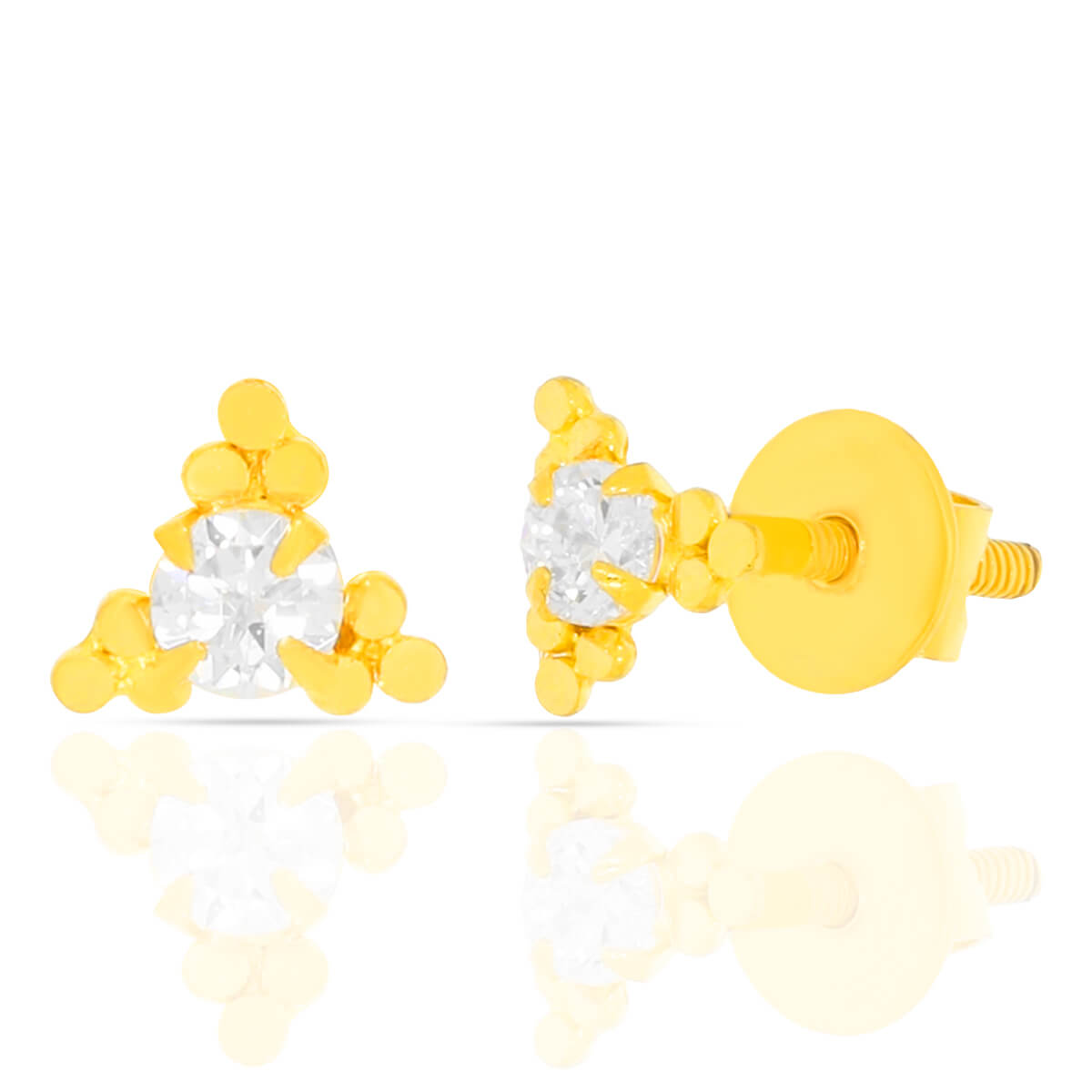 Charming Gold CZ Single Studs with Free Gold Coin