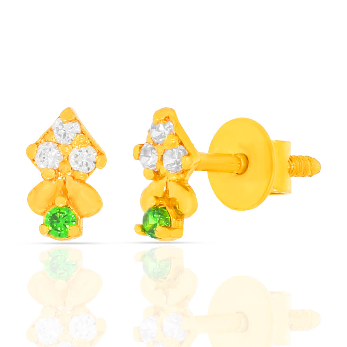 Versatile Small Studs with Color Stones with Free Gold Coin