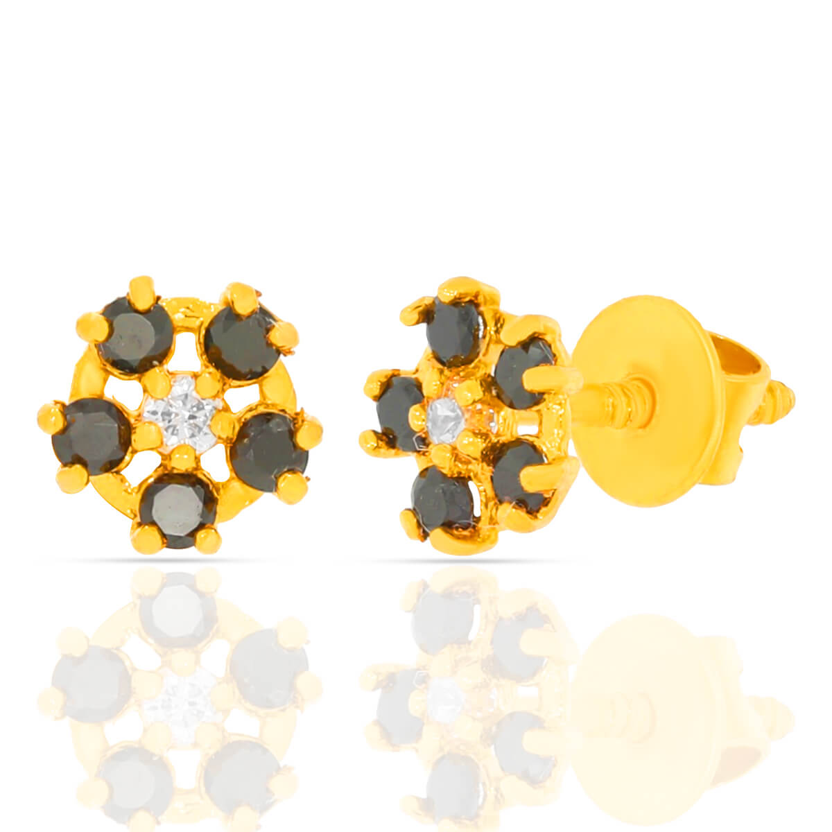 Vibrant Daily Wear Gemstone Studs with Free Gold Coin