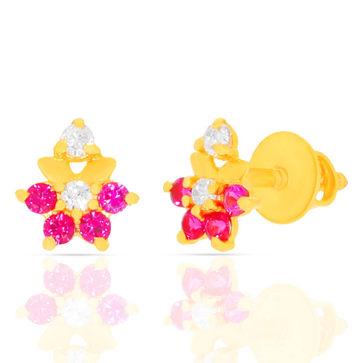 Chic Small Gemstone Stud Earrings with Free Gold Coin