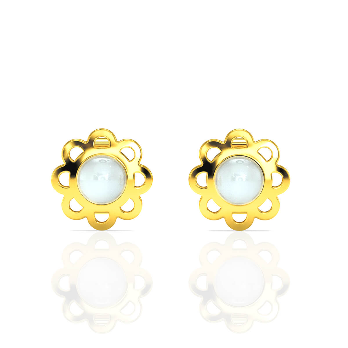 Simply Stunning Pearls Gold Earrings with Free Gold Coin