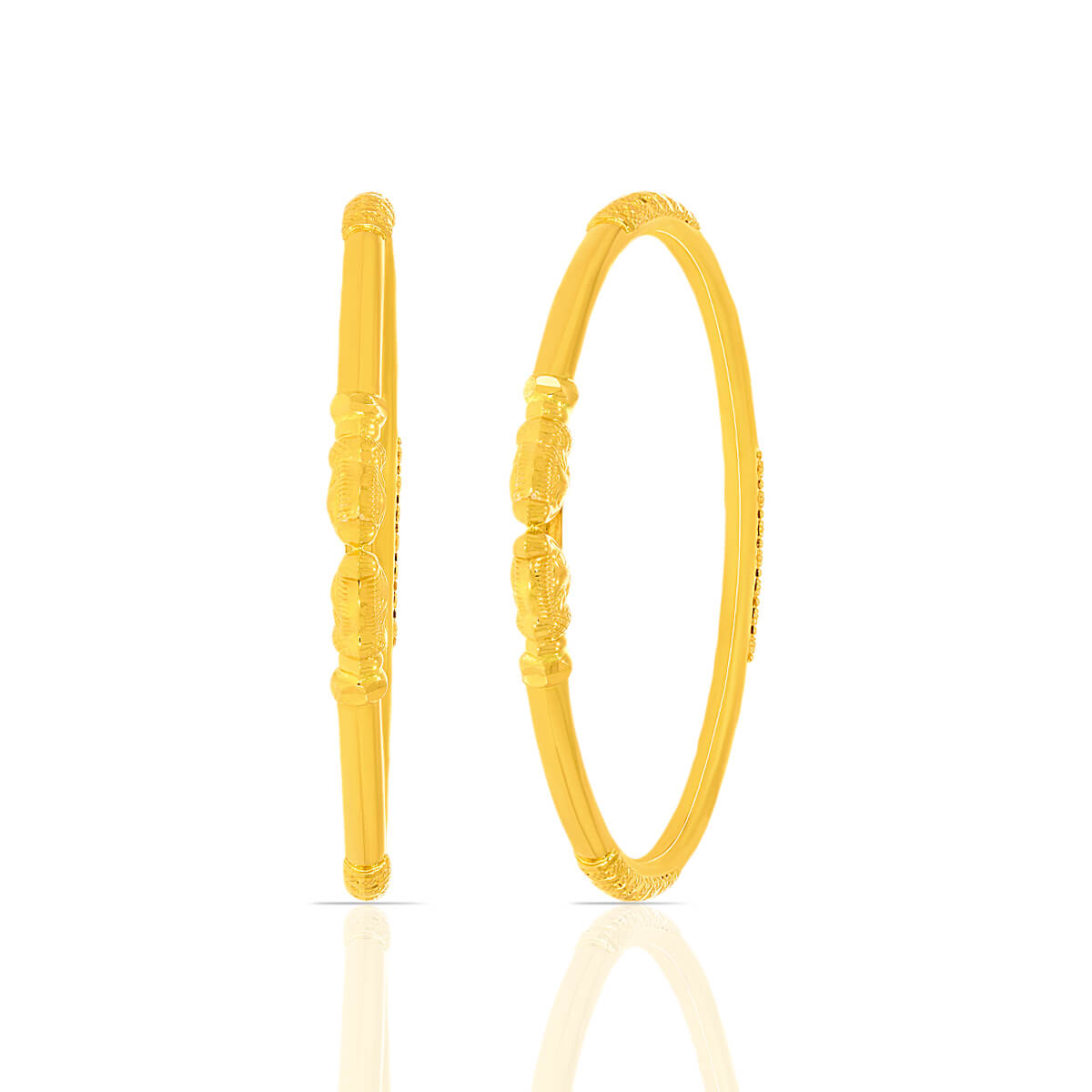 Radiant Refinement Sophisticated Gold Fancy Bangles with Free Gold Coin