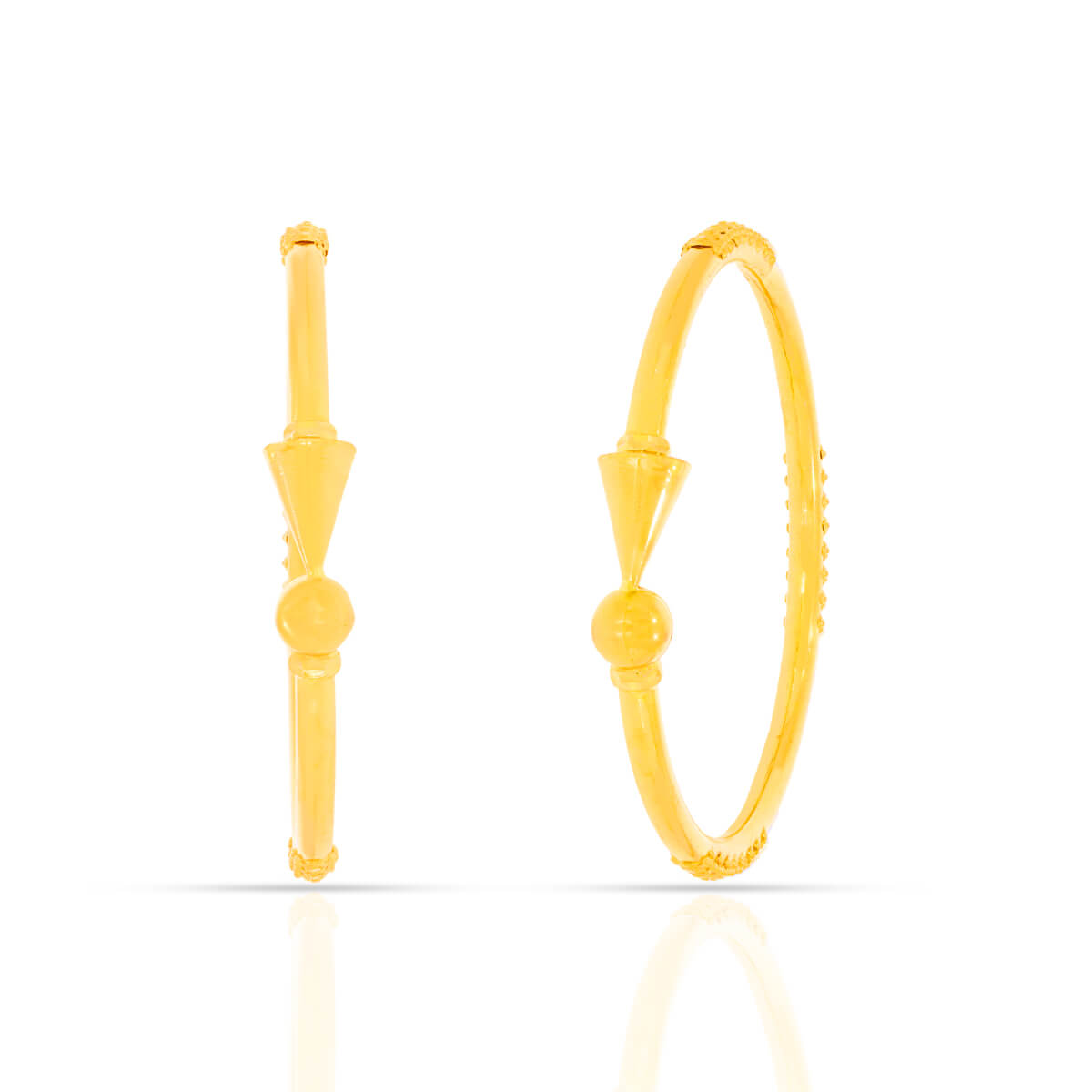 Golden Whispers Gold Bangles with Free Gold Coin