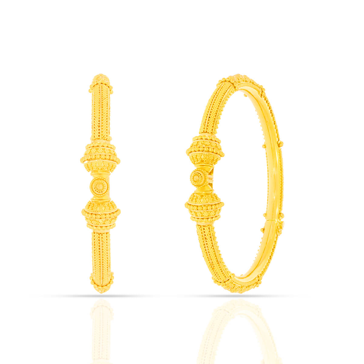 Gold Blossom Bangles with Free Gold Coin