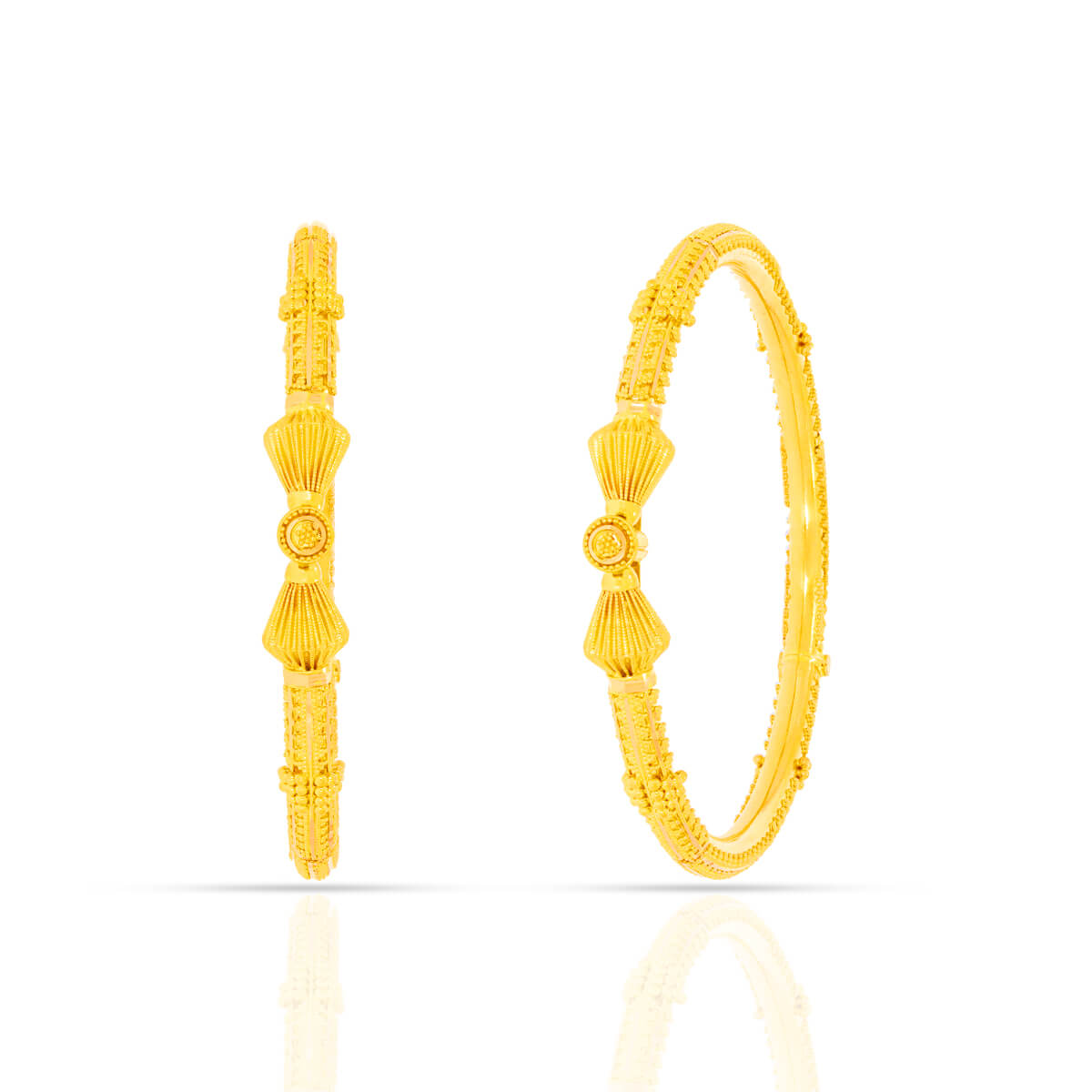 Aureate Elegance Gold Bangles with Free Gold Coin