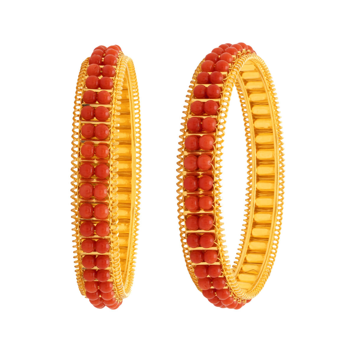 Adorable Red Gemstone Gold Bangle with Free Gold Coin