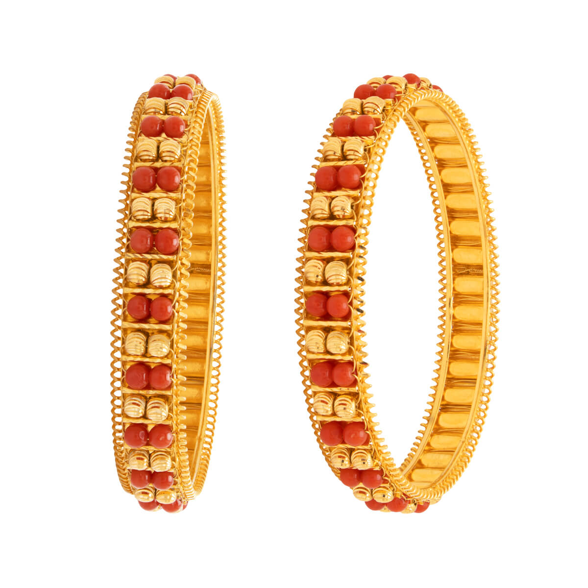 Stunning Red Gemstone Gold Bangle