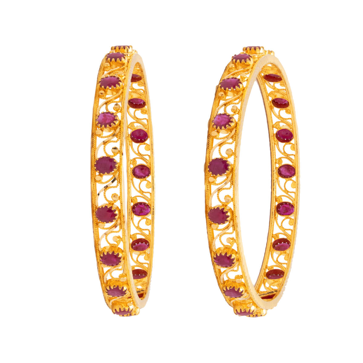 Mesmerizing Gemstone Gold Bangle with Free Gold Coin