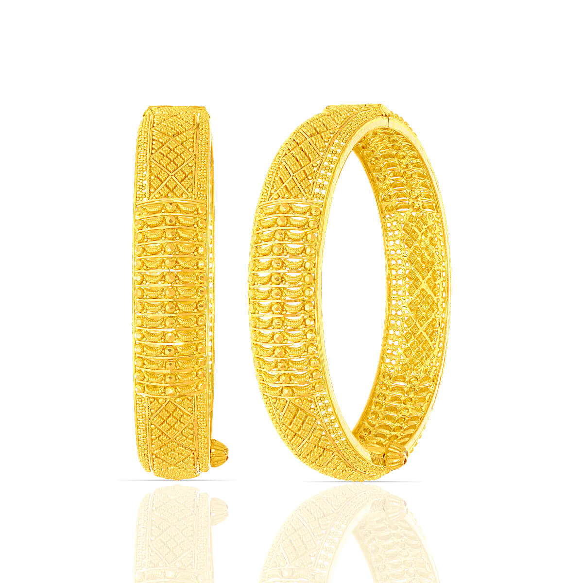 Cultural Treasures Intricate Gold Kada Bangles Collection